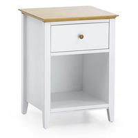 Serene Grace 1 Drawer Bedside Table - Opal White