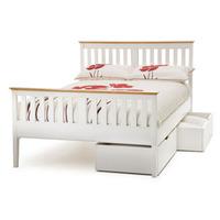 Serene Grace 6FT Superking Wooden Bedstead - Opal White - High Footend