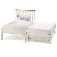 Serene Grace 3FT Single Wooden Guest Bed - Opal White - Low Footend