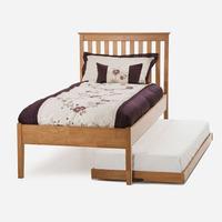 serene grace 3ft single wooden guest bed golden cherry low footend