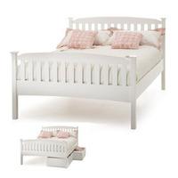 serene eleanor 4ft 6 double wooden bedstead white high footend