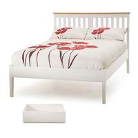 Serene Grace 4FT Small Double Wooden Bedstead - Opal White - Low Footend