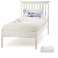 serene grace 3ft single wooden bedstead opal white low footend