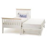 serene grace 3ft single wooden guest bed opal white high footend