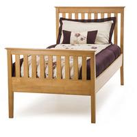 serene grace 3ft single wooden bedstead golden cherry high footend