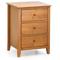 Serene Grace 3 Drawer Bedside Table - Golden Cherry