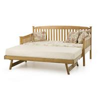 Serene Eleanor 3FT Single Wooden Day Bed With Trundle Guest Bed - Oak