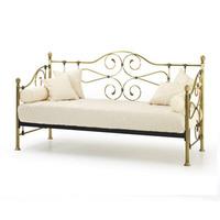 serene florence 3ft single metal day bed brass optional trundle bed