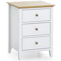 Serene Grace 3 Drawer Bedside Table - Opal White