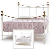 serene ethan ivory 4ft small double metal bedstead