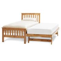 serene amelia oak 3ft single wooden guest bed