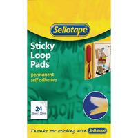 sellotape 504049 sticky hook and loop pads pack of 24