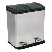 Sealey BM73 Pedal Bin Recycling 40ltr Stainless Steel