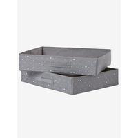 Set of 2 Changing Table Storage Boxes printed grey