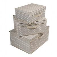 set of 3 lidded storage boxes