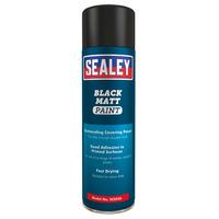 Sealey SCS026 Black Matt Paint 500ml Pack of 6