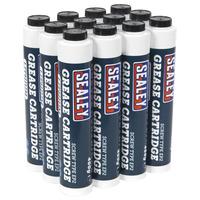 sealey scs108 screw type ep2 lithium grease cartridge 400g box of 12