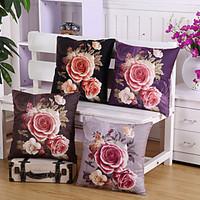 set of 4 top grade velveteen rose flowers pillow cover american style  ...