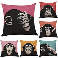 set of 6 poster gorilla pattern linen pillowcase sofa home decor cushi ...
