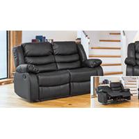 Seville 2 seat reclining sofa black