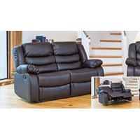 Seville 2 seat reclining sofa brown