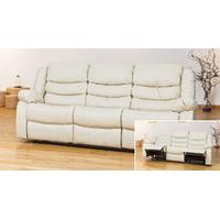 Seville 3 seat reclining sofa cream