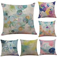 set of 6 color graffiti pattern linen pillowcase sofa home decor cushi ...