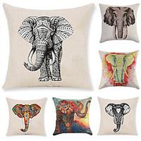 Set Of 6 Southeast Asia 3D Elephant Printing Pillow Cover Vintage Creative Pillow Case