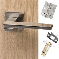 Senza Pari Giovanni Lever on Flush Rose - Satin Nickel Handle Pack