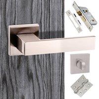 Senza Pari Panetti Bathroom Lever on Flush Rose - Polished Chrome Handle Pack