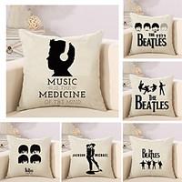 Set Of 6 The Beatles Band Printing Pillow Cover Classic Pillow Case 4545Cm Sofa Cushion Cover