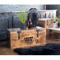 SET OF 3 WOODEN STORAGE BOXES in Industrial Style