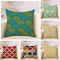 set of 6 vintage geometry pattern pillow cover personality square pill ...