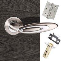 senza pari elisse lever on rose satin nickel polished chrome handle pa ...