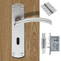 serozzetta tres szc031sc lever lock satin chrome handle pack