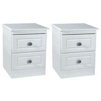 set of 2 x pembroke 2 drawer bedside cabinets