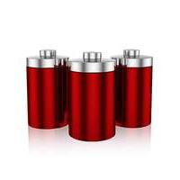 Set of 3 Storage Canisters Red