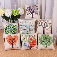 Set Of 7 Creative Tree Of Life Printing Pillow Cover Cotton/Linen Pillow Case Cushion Cover Home Decor