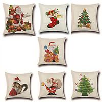 set of 7 merry christmas design santa claus pillow cover creative pill ...