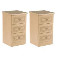 Set of 2 x Corrib 3 Drawer Bedside Cabinets