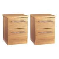 set of 2 x sherwood 2 drawer bedsides walnut