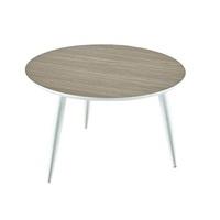 Seville Wooden Coffee Table Round In Oak And White