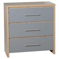 Seville 3 Drawer Chest Grey