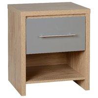 Seville 1 Drawer Bedside Grey