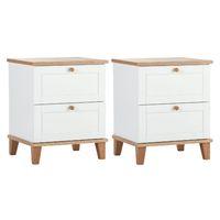 set of 2 x arcadia 2 drawer bedsides