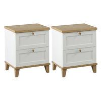 set of 2 x boston 2 drawer bedsides