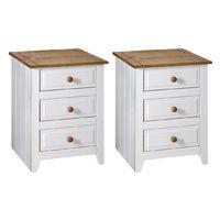 set of 2 x quitman capri 3 drawer bedsides