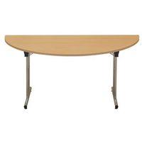 semi circular folding frame meeting table beech wxdxh 800 x 1600 x 100