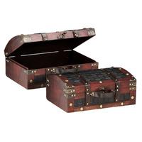 Set of 2 Leather Storage Cases