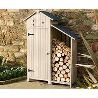sentry shed with log store stone